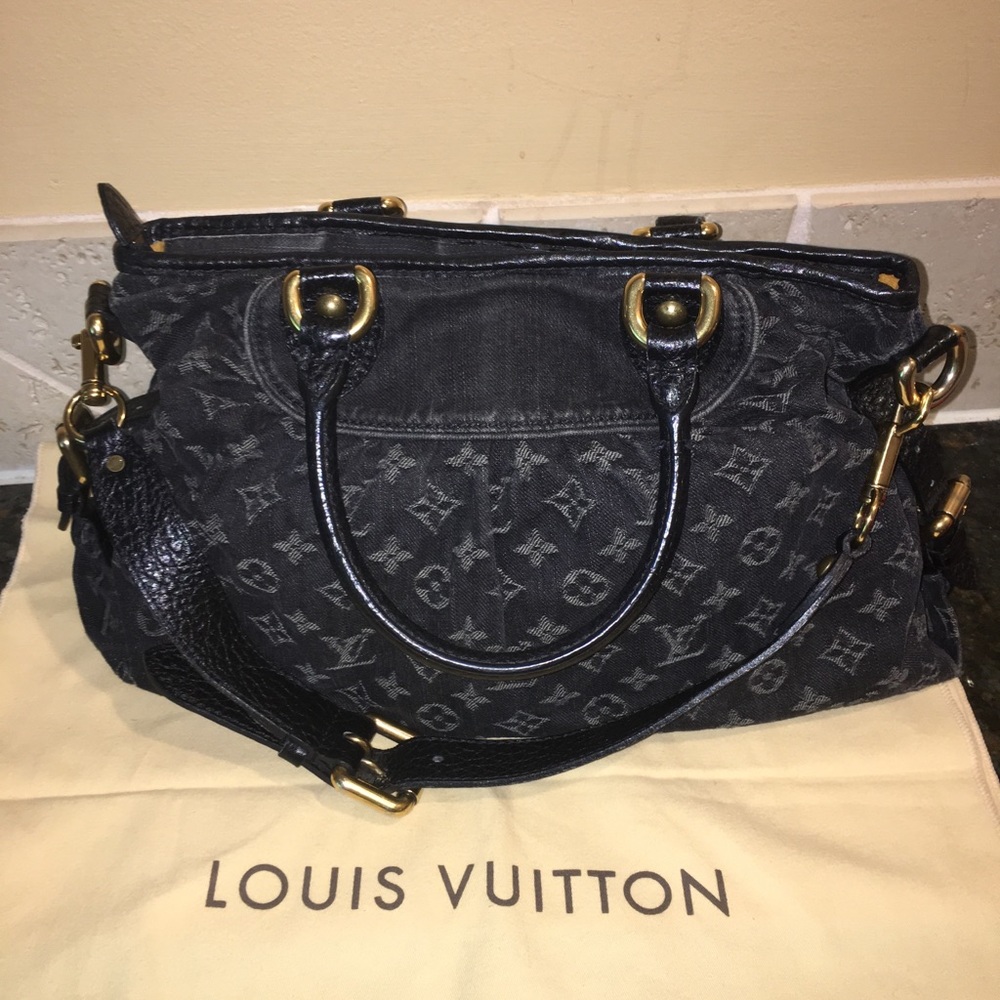 Auth Louis Vuitton denim handbag